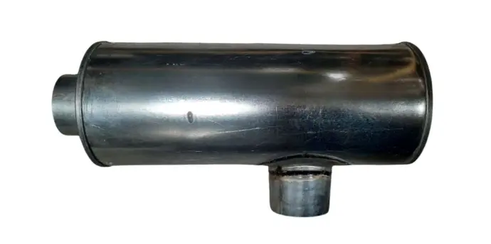Silenciador Redondo 8 X 20 Largo Volquetas Ford,Dodge,C70 Salida Lateral In/Out 3 Galvanizado