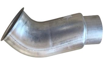 Salida Turbo 45 grados, 5" Con reduccion 4" Aluminizada