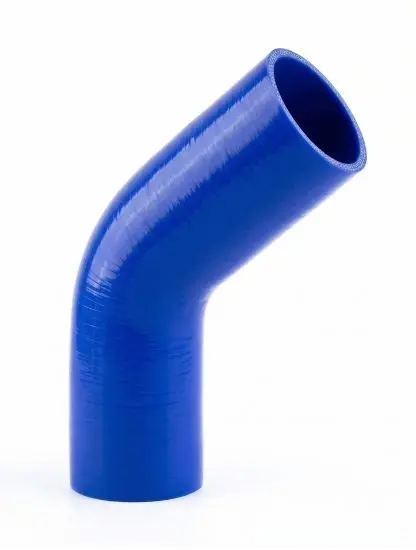 Codo Azul 45 Grados 2.5" -  5" X 5" Siliconado, espesor 5mm, 4 lonas