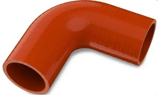 [HM-ESH2590R] Codo Rojo 90 Grados 2.5" -  5" X 5" Siliconado, espesor 5mm, 4 lonas